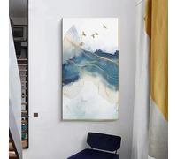 JACBON minimalist wall poster canvas art abstract painting warm color line artistic poster wall image for living room 80x160cm Frameless
