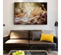 JACBON Peinture à l'huile abstraite de femme nue sur toile, affiches et impressions, portrait d'art mural, images pour salon, décoration d'intérieur, 60x90cm (24x35 pouces) Cadre interne