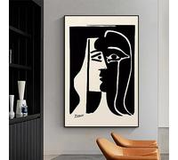 JACBON Peinture Abstraite Style Japonais Picasso Oiseau Grue Kanagawa Toile Affiches et Gravures Mur Photos pour Chambre Décor 50x70cm Sans Cadre
