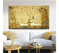 JACBON Peinture célèbre Art Gustav Klimt arbre de vie peinture à l'huile sur toile affiches et impressions photo d'art mural pour salon 60x105 cm sans cadre
