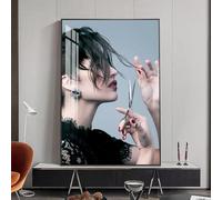 JACBON Peinture décorative moderne pour salon de coiffure, affiches et impressions de coiffure pour porche, salon, art mural, 40 x 60 cm (16 x 24 pouces), cadre interne