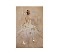 JACBON Peinture sur toile abstraite moderne de ballerine, affiches de danseuse de ballet, images d'art murales pour décoration murale de salon, 60x80 cm, sans cadre