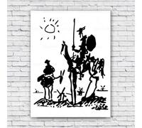 JACBON Peinture sur toile Don Quichotte et Sancho Panza, affiche abstraite, art pour la décoration de la maison, 40 x 60 cm, sans cadre