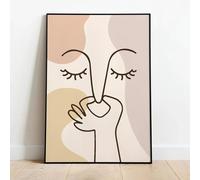 JACBON Peinture sur toile Mauvaise odeur Ligne mignonne Art mural Photos drôles Salle de bain Couleur Affiches Impressions Toilette Humour Salle de bain Décor 50x75cm Sans cadre