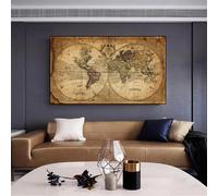 JACBON Vintage Map Old Photo Painting Posters Prints Painting On Canvas Art For Home Living Room Bedroom Wall Background Decor(60x80cm)