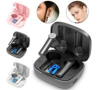 Jacenvly2024Nouveau casque gaming en liquidation Bluetooth 5.0 Écouteurs sans fil oreillettes stéréo Casque à réduction de bruit Rose