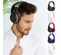 Jacenvly2024Nouveaux écouteurs sans fil, stéréo Bluetooth à porter sur la tête avec fonction d'appel, compatibles avec Blanc Liquidation