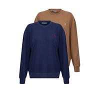 Jacey Quinn Sweat-shirt bleu foncé / noisette / rouge / blanc, Taille S