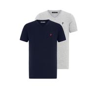 Jacey Quinn T-Shirt marine / gris chiné / rouge feu, Taille M