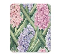 Jacinthes en Fleurs sur Une Clôture Verte Tapis De Souris Résistant À Usure Mouse Pad Confort Mousepad pour Maison Bureau Travail 25X30Cm