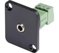 Jack 3.5 mm embase femelle, contacts droits Hicon HI-J35SEFD-S Nombre de pôles: 3 stéréo noir 1 pc(s)