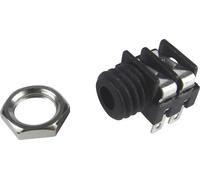 Jack 3.5 mm embase femelle horizontale Cliff FCR1291 Nombre de pôles: 2 mono noir