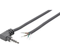 Jack 3.5 mm mâle, coudé TRU COMPONENTS 1579003 Nombre de pôles: 4 stéréo noir 1 pc(s)