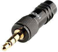 Jack 3.5 mm mâle, droit Hicon HI-J35S-SCREW-M Nombre de pôles: 3 stéréo noir 1 pc(s)