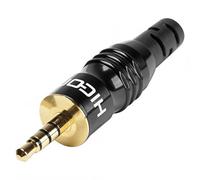 Jack 3.5 mm mâle, droit Hicon HI-J35T02 Nombre de pôles: 4 stéréo noir 1 pc(s)
