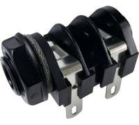 Jack 6.35 mm embase femelle horizontale Cliff CL1130A Nombre de pôles: 2 mono noir