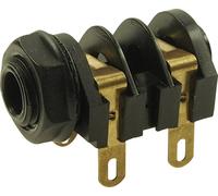 Jack 6.35 mm embase femelle horizontale Cliff CL11607 Nombre de pôles: 2 mono noir