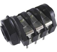 Jack 6.35 mm embase femelle horizontale Cliff CL1232A Nombre de pôles: 3 stéréo noir