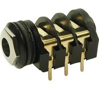 Jack 6.35 mm embase femelle horizontale Cliff CL13345 Nombre de pôles: 3 stéréo noir