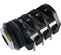 Jack 6.35 mm embase femelle horizontale Cliff CL1334A Nombre de pôles: 3 stéréo noir