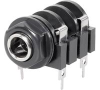 Jack 6.35 mm embase femelle horizontale TRU COMPONENTS TC-2517019 Nombre de pôles: 2 mono noir 100 pc(s)