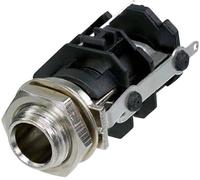 Jack 6.35 mm embase femelle, verticale Rean AV RJ3VM-S-CON Nombre de pôles: 3 stéréo noir