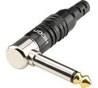 Jack 6.35 mm mâle, coudé Hicon HI-J63MA07 Nombre de pôles: 2 mono noir 1 pc(s)