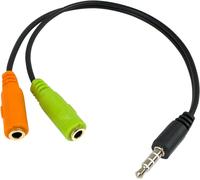 Jack Adapter,Audio Cable And Microphone,Dual Stereo Jack 3.5 Mm Male To 2 Female Audio For Headphone And Microphone Jack For Gaming,Cable Splitter Pc Laptop,Tablet