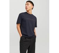 JACK & JONES T-Shirt 'JJEStar' bleu marine / orange, Taille S