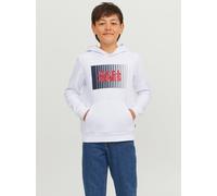 Jack And Jones Kids' Play Logo Hoodie Blanc 14 ans Male