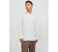 Jack And Jones Long-Sleeve Buttoned Linen Shirt Blanc L Male