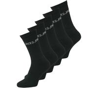 Jack And Jones Mens Regen 5 Pack Crew Socks Mens Noir Tailles 41-46 pour hommes Male