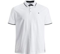 Jack And Jones Paulos Tipped Pique Short Sleeve Polo Shirt Mens Plus Size Blanc 4XL Male
