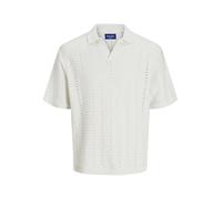 Jack and Jones Polo en Tricot à Manches Courtes et col en V, Couleurs:Blanc, Size:M