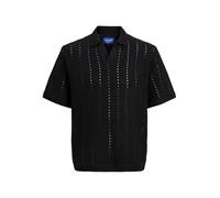 Jack and Jones Polo en Tricot à Manches Courtes et col en V, Couleurs:Noir, Size:S