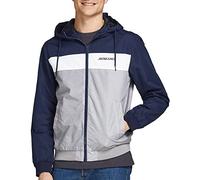 Jack and Jones Rush Veste bomber à capuche pour homme, Bleu marine vif, XL