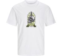 JACK & JONES Jorseven SS Crew Neck Sn T-Shirt avec Motif tête de Mort, Blanc éclatant, XXL Homme