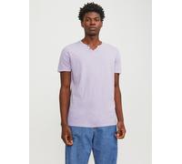 Jack And Jones Split Neck Regular Fit T-Shirt Rose violette L Male