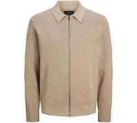 Jack And Jones Stitch Knitted Full-Zip Fleece Fabric Greige XS Male