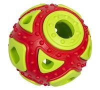 JACK AND VANILLA, Balle de Collation en Caoutchouc Durable pour Chiens, Jouet Interactif avec Friandises, Design Attrayant Orange/Vert, Ø6,4 cm, Modèle Rubber Toys