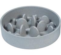 JACK AND VANILLA, Bol Alimentaire Anti-engloutissement pour Animaux, en Plastique Durable, Design Moderne, Anti-dérapant, idéal pour Petites et Moyennes Races, 14x4 cm, Bleu, Modèle Bon Appetit