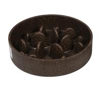 JACK AND VANILLA, Bol Alimentaire Anti-engloutissement pour Animaux, en Plastique Durable, Facile à Nettoyer, Design Moderne, idéal pour Petites et Moyennes Races, 14x4 cm, Brun, Modèle Bon Appetit