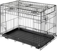 JACK AND VANILLA, Cage métallique Robuste avec Porte coulissante, Ventilation optimale et Nettoyage Facile, idéale pour Animaux Actifs, Taille S, Couleur Noir, Modèle Travel
