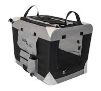 JACK AND VANILLA, Chenil Pliable pour Animaux de Compagnie, Matériaux Durables, Ventilation Optimale, Facile à Entretenir, Idéal pour Voyages, Taille S 60x42x42cm, Couleur Gris, Modèle Travel