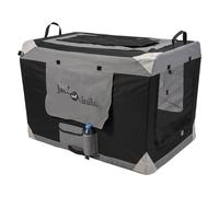 JACK AND VANILLA, Chenil Pliable Spacieux pour Animaux, Design Durable et Transport Facile, Ventilation Optimale, Installation Rapide, Taille XXL 102x69x69cm, Couleur Gris, Modèle Travel