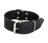 Jack and Vanilla - Collier Large pour Chien Cuir Gras - pour Chiens de Moyenne et Grande Taille - Solide, Durable, Toucher Doux - Look Moderne - Couleur Noir, Taille 50 mm x 60 cm