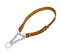 JACK AND VANILLA, Collier Martingale pour Chien, Modèle Cuir Gras, Couleur Cognac, Taille 16 mm x 35-50 cm