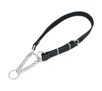 JACK AND VANILLA, Collier Martingale pour Chien, Modèle Cuir Gras, Couleur Noir, Taille 16 mm x 35-50 cm