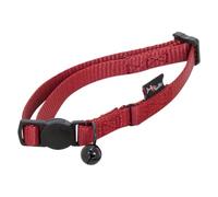 JACK AND VANILLA, Collier pour Chat Rouge en Nylon Durable, Ajustable 24-35 cm, Boucle de Sécurité, Design Élégant et Visible, Facile à Entretenir, 10mm, Rouge, Modèle Nylon