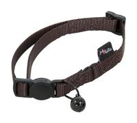 JACK AND VANILLA, Collier pour Chaton en Nylon Brun, réglable de 17 à 24 cm, avec Fermeture sécurisée et détails réfléchissants pour Plus de sécurité, 10mm, Brun, Modèle Nylon